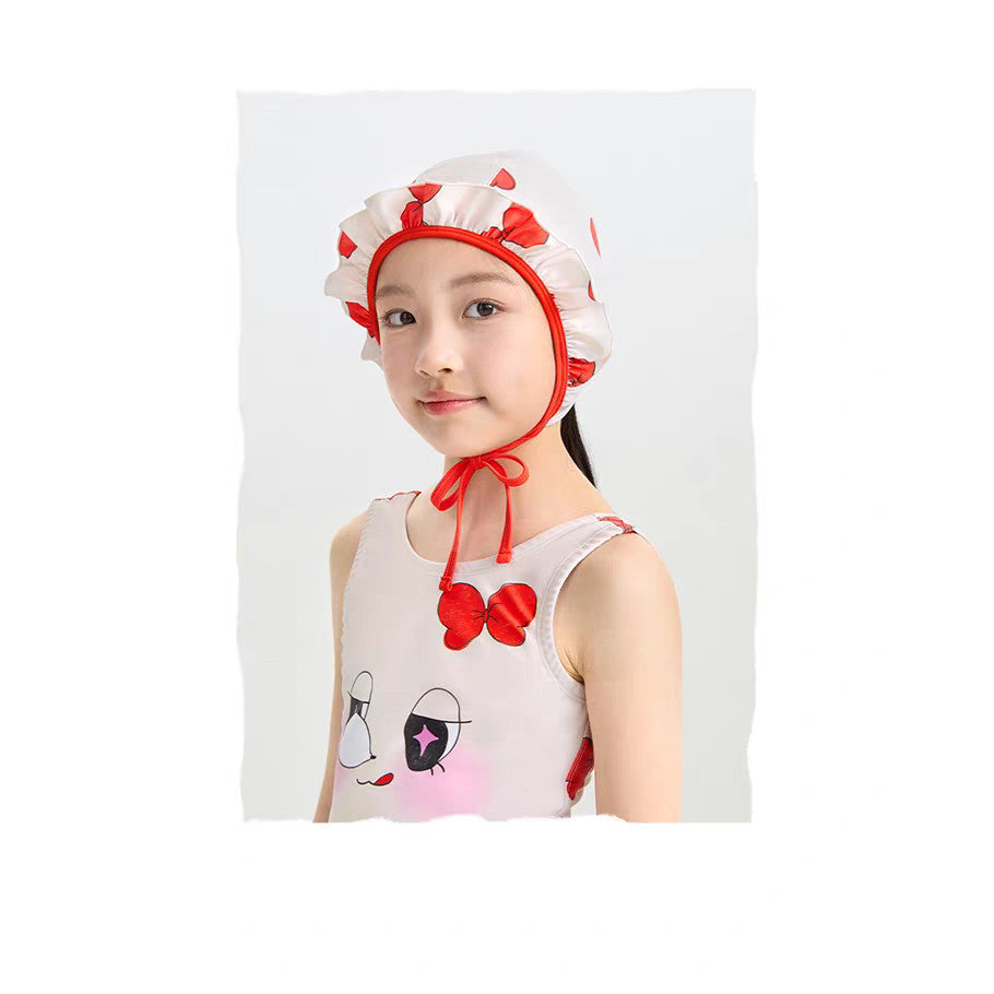 IRIS KIDS Ribbon Swimming Set — girls one-piece swimsuit and cap, product photo 9 of 10