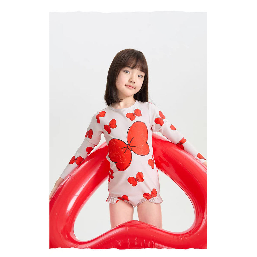 IRIS KIDS Big Ribbon Swimming Set — girls one-piece swimsuit and cap, product photo 9 of 9
