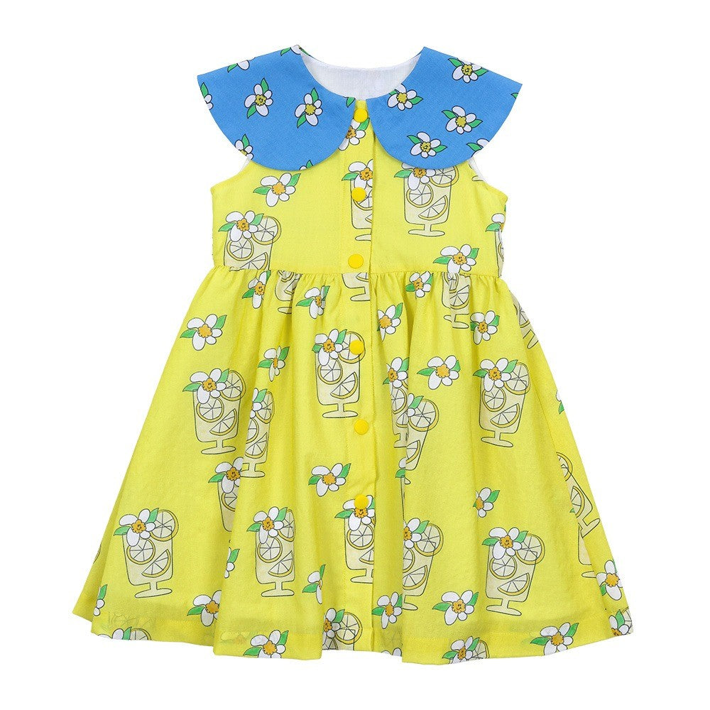 IRIS KIDS Lemon Blossom Dress & Socks Set — girls lemon-print dress, product photo 9 of 11