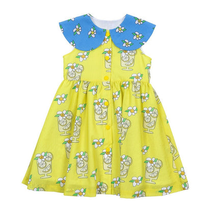 IRIS KIDS Lemon Blossom Dress & Socks Set — girls lemon-print dress, product photo 9 of 11