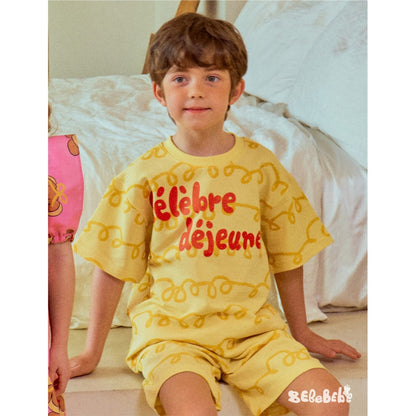 IRIS KIDS Cheese Print Set — kids tee and shorts set, product photo 4 of 9