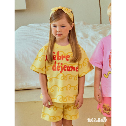 IRIS KIDS Cheese Print Set — kids tee and shorts set, product photo 8 of 9