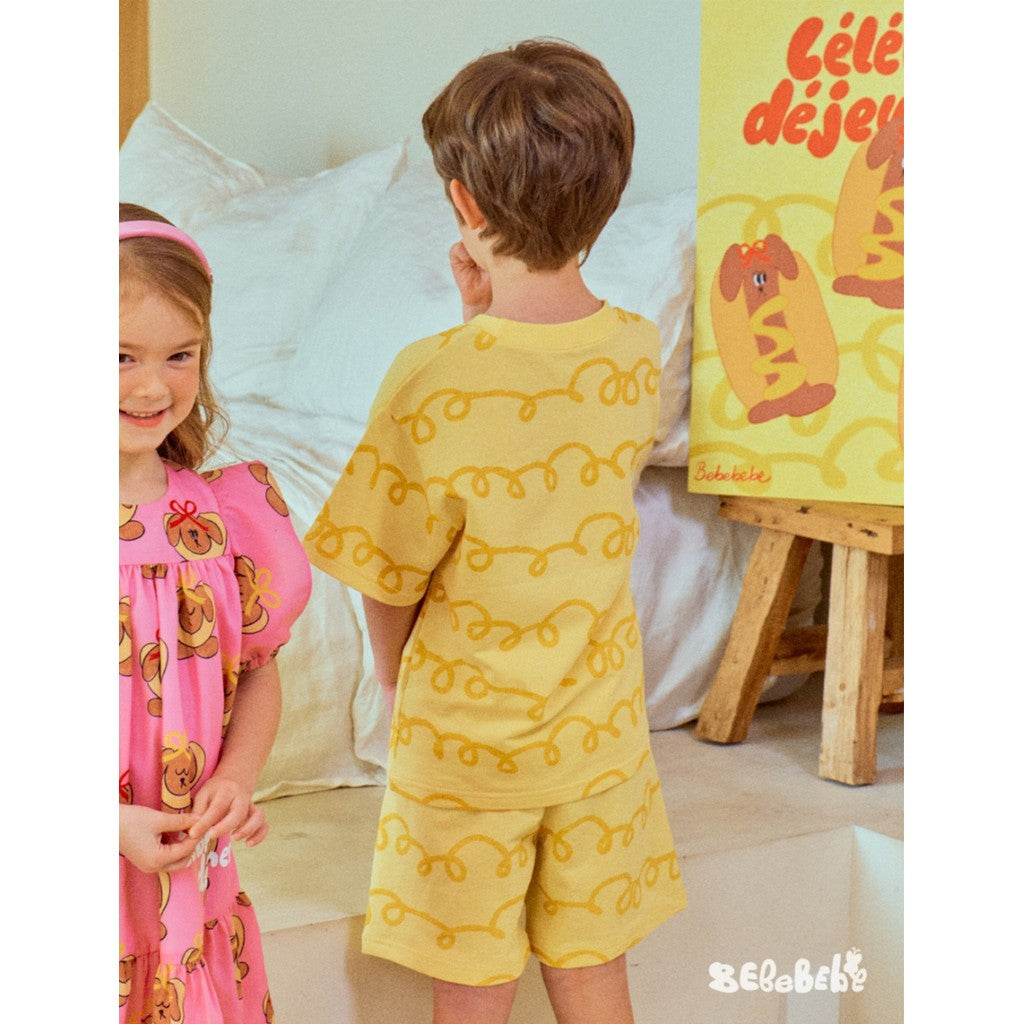 IRIS KIDS Cheese Print Set — kids tee and shorts set, product photo 5 of 9