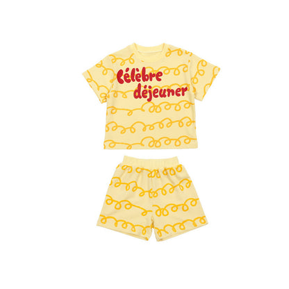 IRIS KIDS Cheese Print Set — kids tee and shorts set, product photo 9 of 9