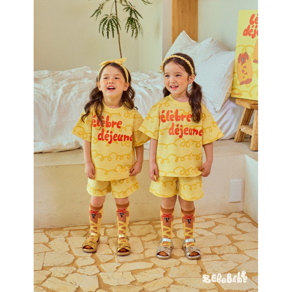 IRIS KIDS Cheese Print Set — kids tee and shorts set, product photo 2 of 9