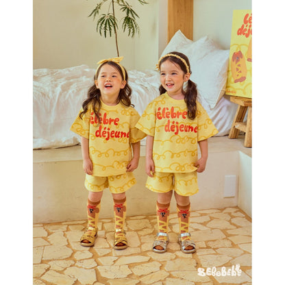 IRIS KIDS Cheese Print Set — kids tee and shorts set, product photo 2 of 9