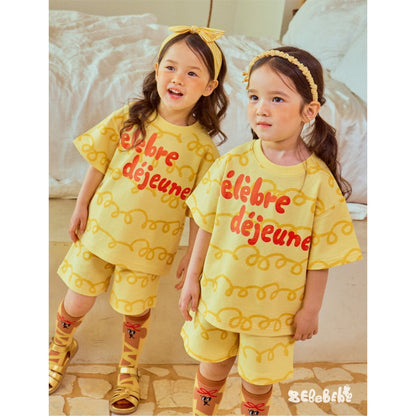 IRIS KIDS Cheese Print Set — kids tee and shorts set, product photo 6 of 9