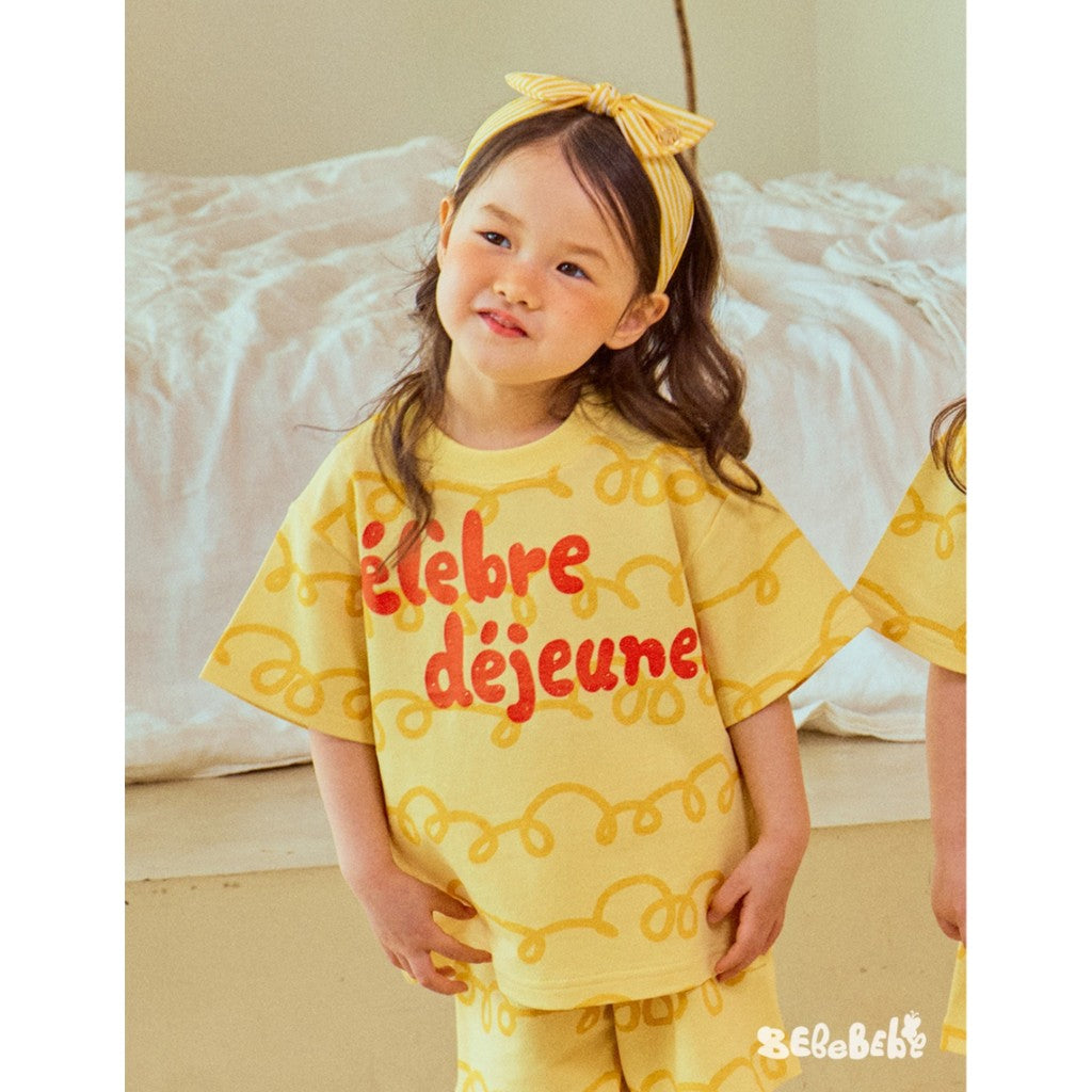 IRIS KIDS Cheese Print Set — kids tee and shorts set, product photo 3 of 9