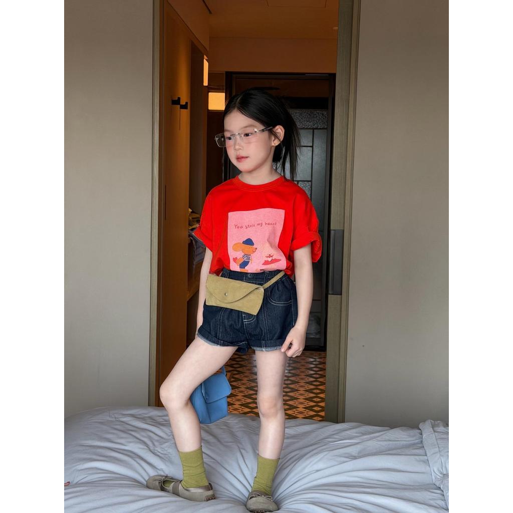 IRIS KIDS Cute Love Story Set — kids shirt and denim shorts set, product photo 2 of 10