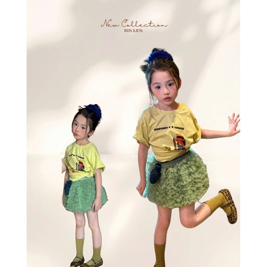 IRIS KIDS Mini Lime Puff Set — girls shirt and puff skirt set, product photo 1 of 10