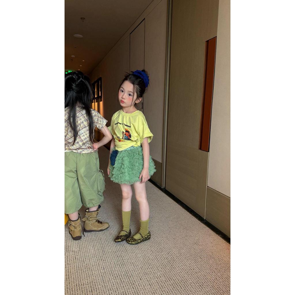 IRIS KIDS Mini Lime Puff Set — girls shirt and puff skirt set, product photo 7 of 10