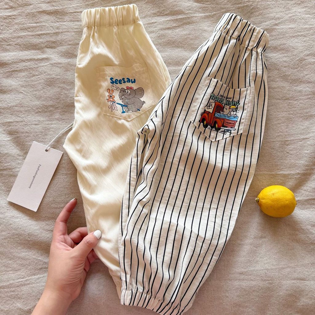 IRIS KIDS x Funfun Fun Print Pants — kids summer pants, product photo 4 of 12