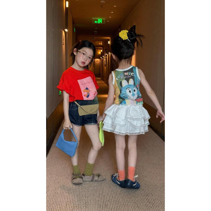 IRIS KIDS Cute Love Story Set — kids shirt and denim shorts set, product photo 5 of 10