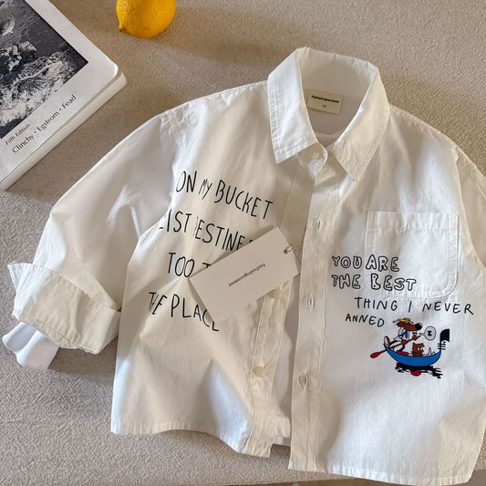 IRIS KIDS Dream House Shirt — kids hand-drawn print shirt, product photo 1 of 6