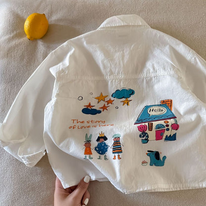IRIS KIDS Dream House Shirt — kids hand-drawn print shirt, product photo 3 of 6