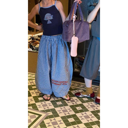 IRIS KIDS Cute Grid Girl Set — girls grid print top and pants set, product photo 6 of 10