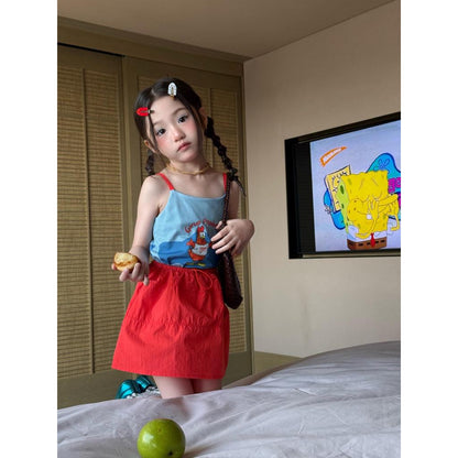 IRIS KIDS Little Retro Color Set — girls summer top and skirt set, product photo 2 of 10