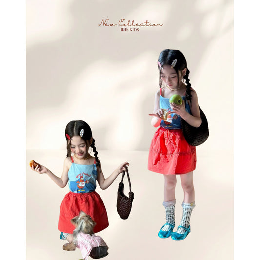 IRIS KIDS Little Retro Color Set — girls summer top and skirt set, product photo 1 of 10