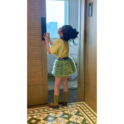 IRIS KIDS Mini Lime Puff Set — girls shirt and puff skirt set, product photo 5 of 10