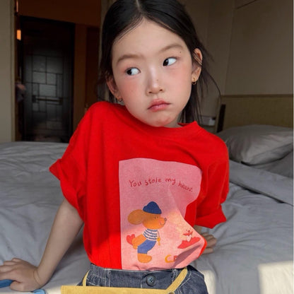 IRIS KIDS Cute Love Story Set — kids shirt and denim shorts set, product photo 9 of 10