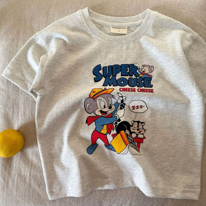 IRIS KIDS Super Mouse Shirt — kids cartoon mouse print t-shirt, product photo 2 of 5