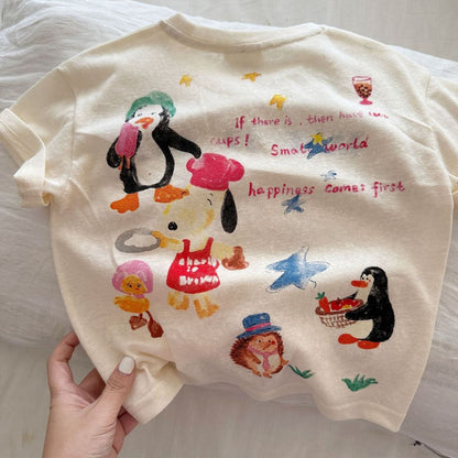 IRIS KIDS Rokuku Little Friend Shirt — kids cartoon-print tee, product photo 4 of 7