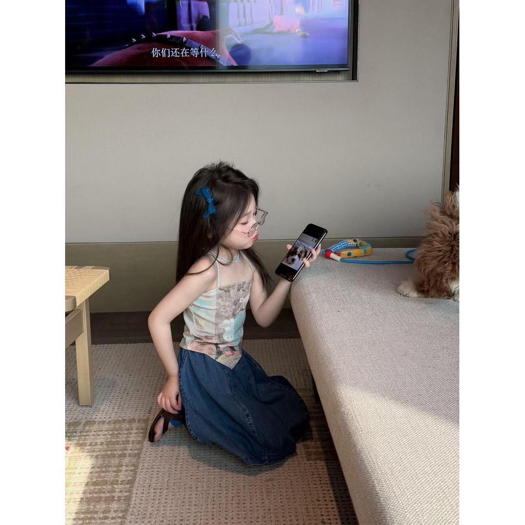 IRIS KIDS Mini Cute Story Set — girls shirt and jeans skirt set, product photo 7 of 10