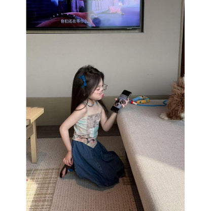IRIS KIDS Mini Cute Story Set — girls shirt and jeans skirt set, product photo 7 of 10