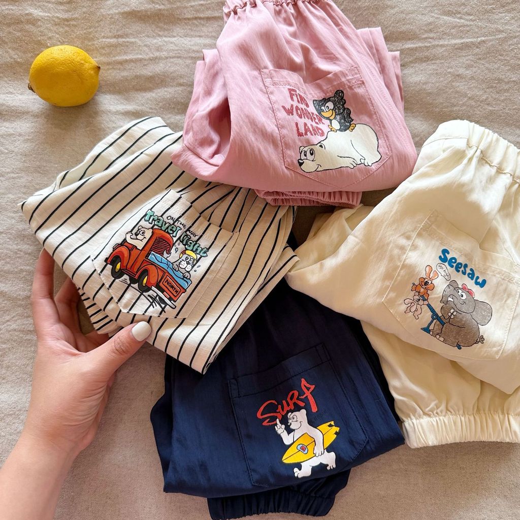 IRIS KIDS x Funfun Fun Print Pants — kids summer pants, product photo 2 of 12