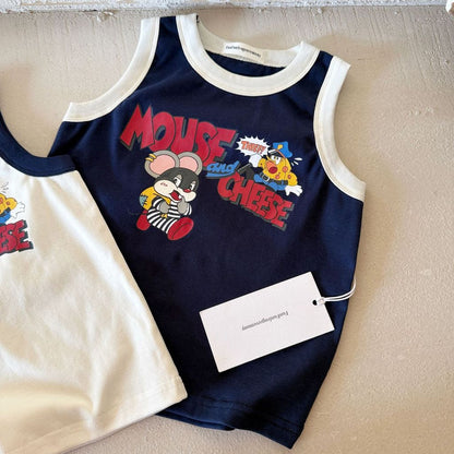 IRIS KIDS Mouse & Cheese Set — kids sleeveless top and pants outfit, product photo 6 of 11