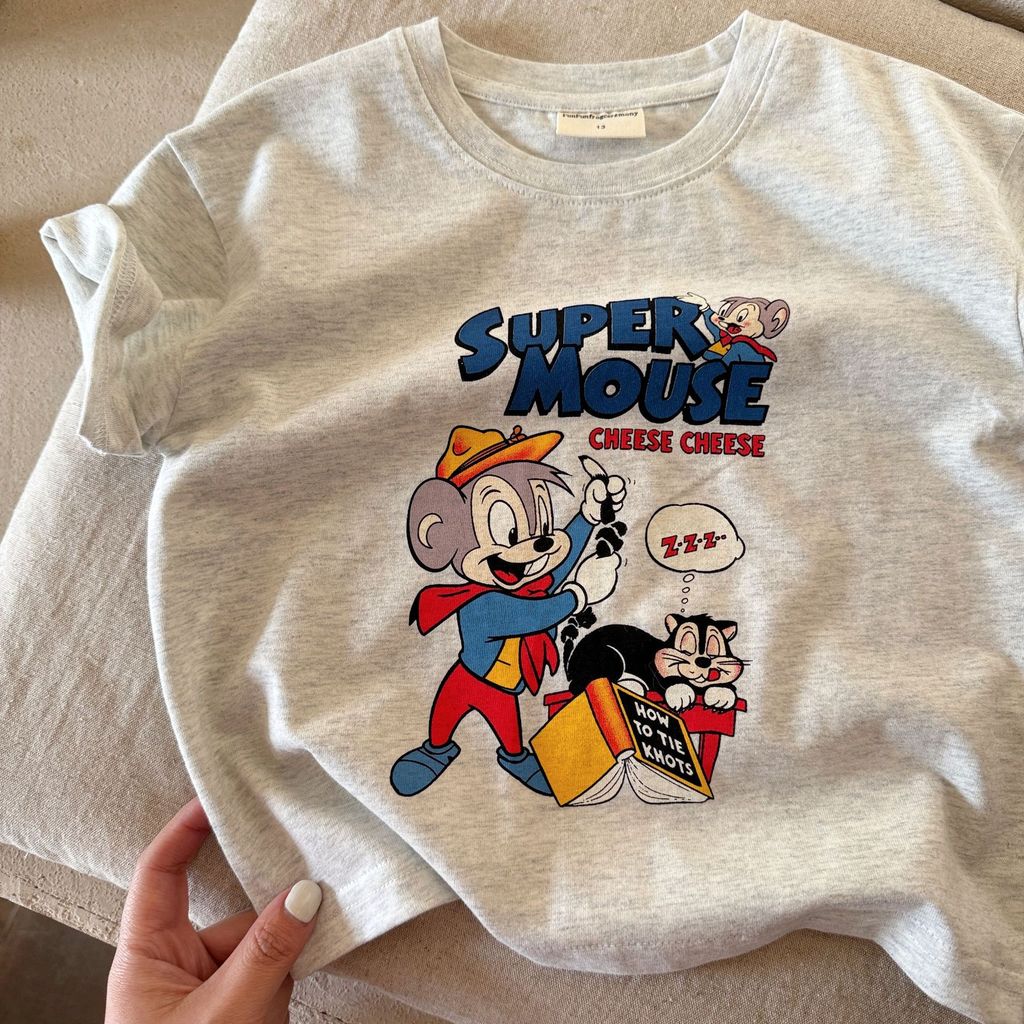 IRIS KIDS Super Mouse Shirt — kids cartoon mouse print t-shirt, product photo 4 of 5