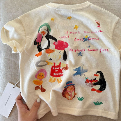 IRIS KIDS Rokuku Little Friend Shirt — kids cartoon-print tee, product photo 5 of 7