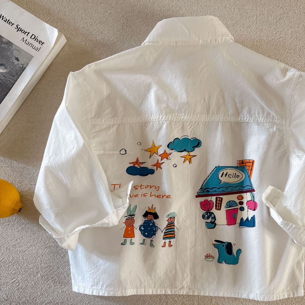 IRIS KIDS Dream House Shirt — kids hand-drawn print shirt, product photo 5 of 6