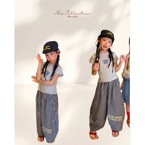 IRIS KIDS Mini Relax Check Set — kids plaid shirt and pants set, product photo 1 of 10