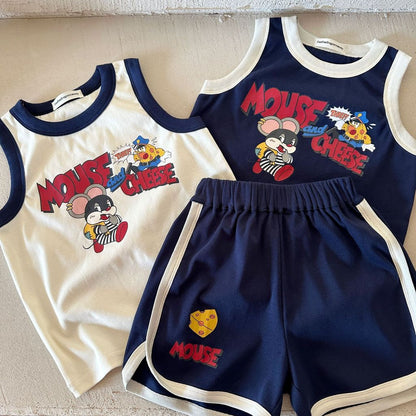 IRIS KIDS Mouse & Cheese Set — kids sleeveless top and pants outfit, product photo 1 of 11