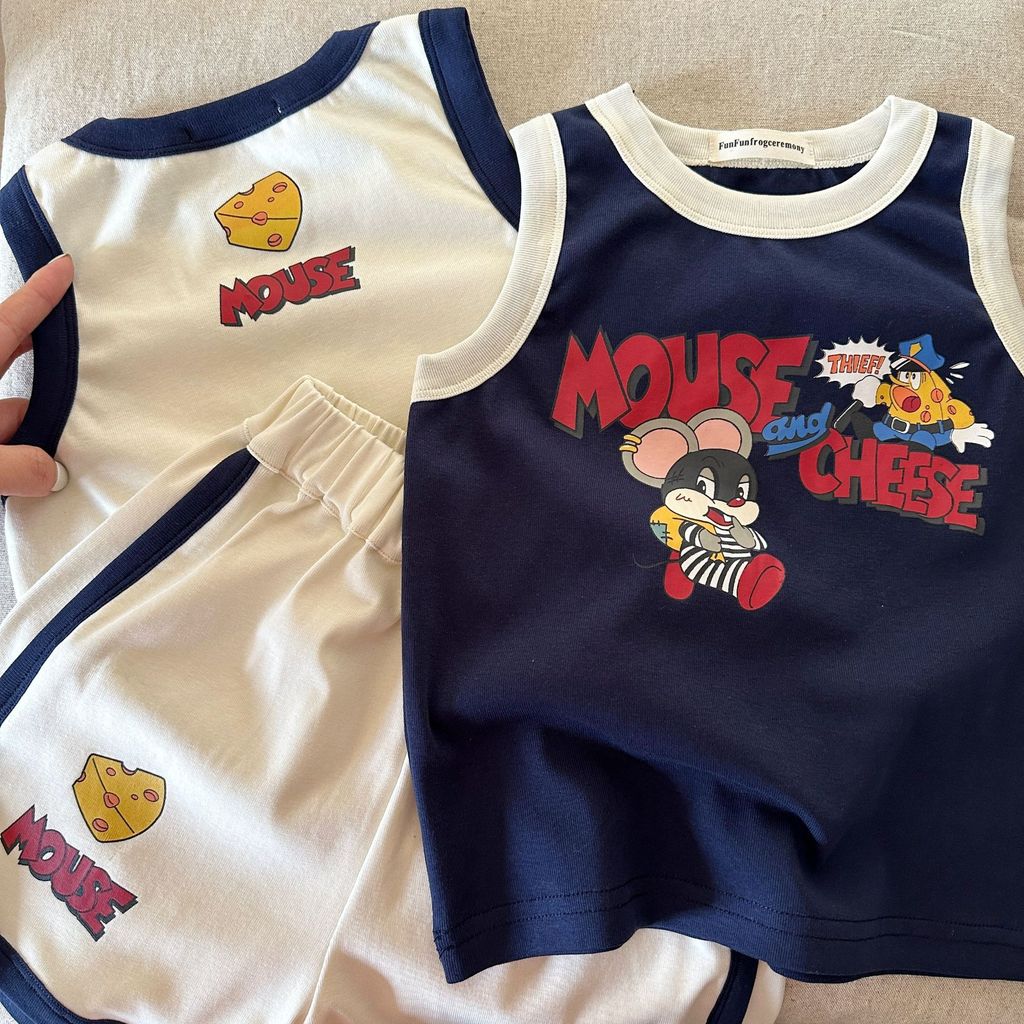 IRIS KIDS Mouse & Cheese Set — kids sleeveless top and pants outfit, product photo 2 of 11