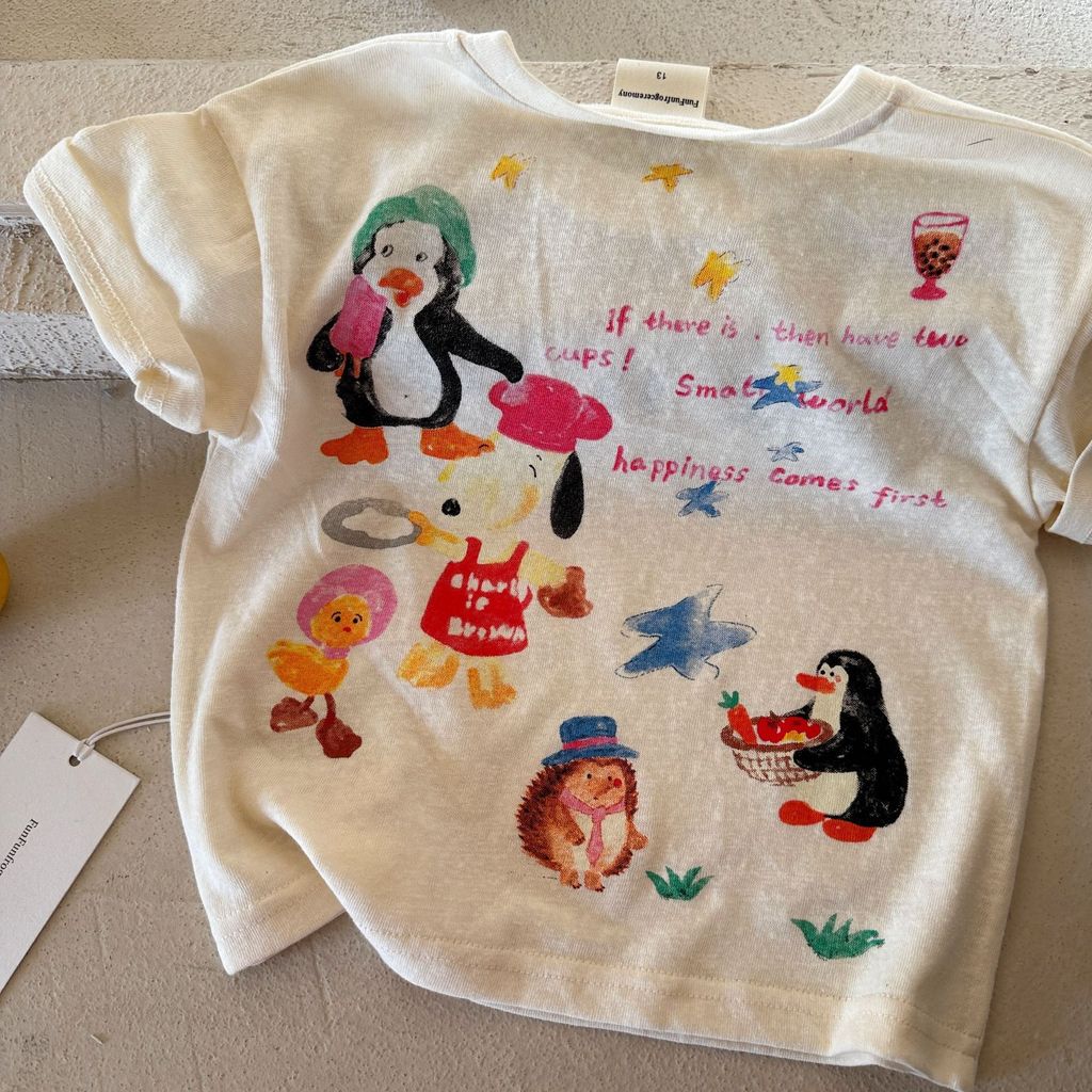 IRIS KIDS Rokuku Little Friend Shirt — kids cartoon-print tee, product photo 3 of 7