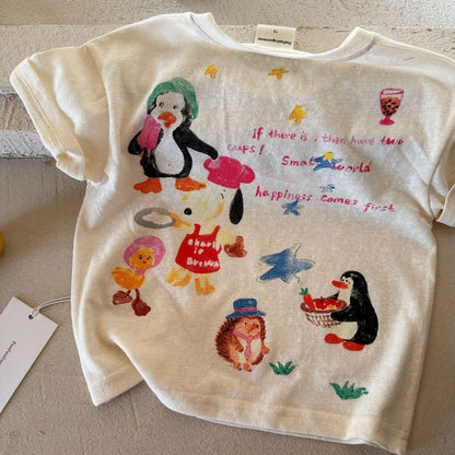IRIS KIDS Rokuku Little Friend Shirt — kids cartoon-print tee, product photo 3 of 7