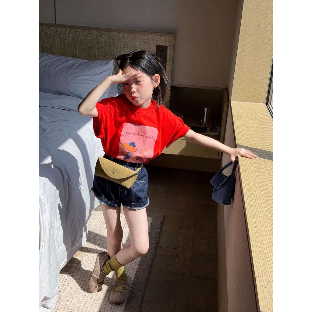 IRIS KIDS Cute Love Story Set — kids shirt and denim shorts set, product photo 7 of 10