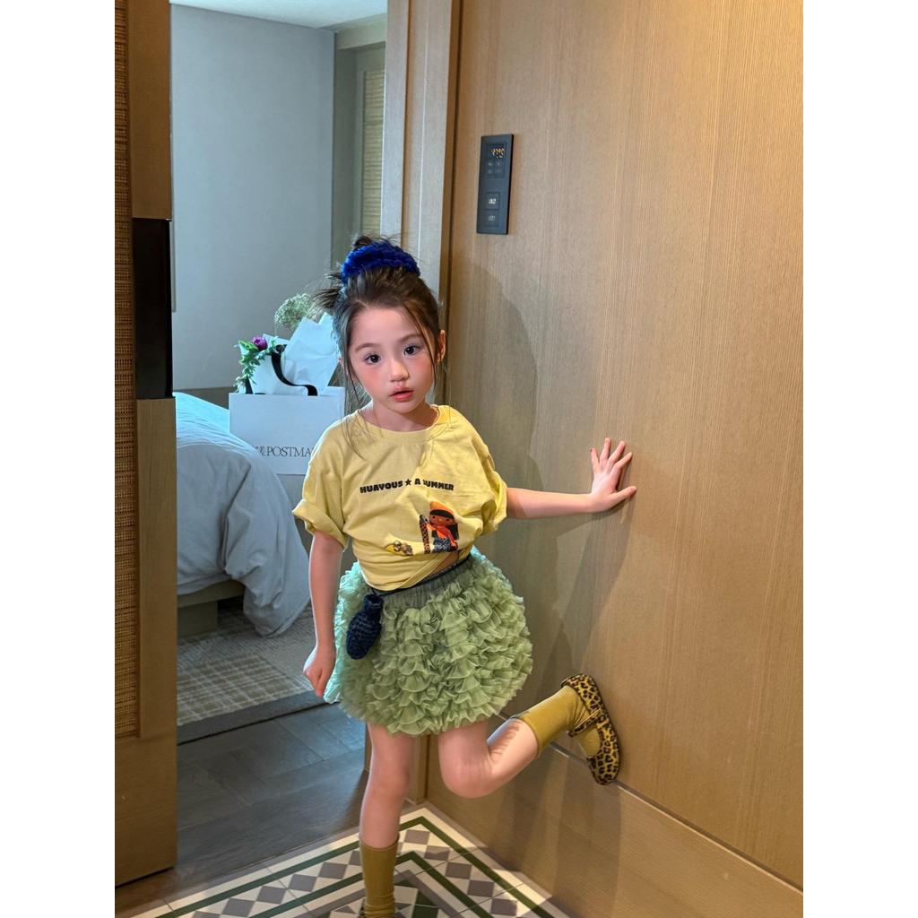 IRIS KIDS Mini Lime Puff Set — girls shirt and puff skirt set, product photo 2 of 10