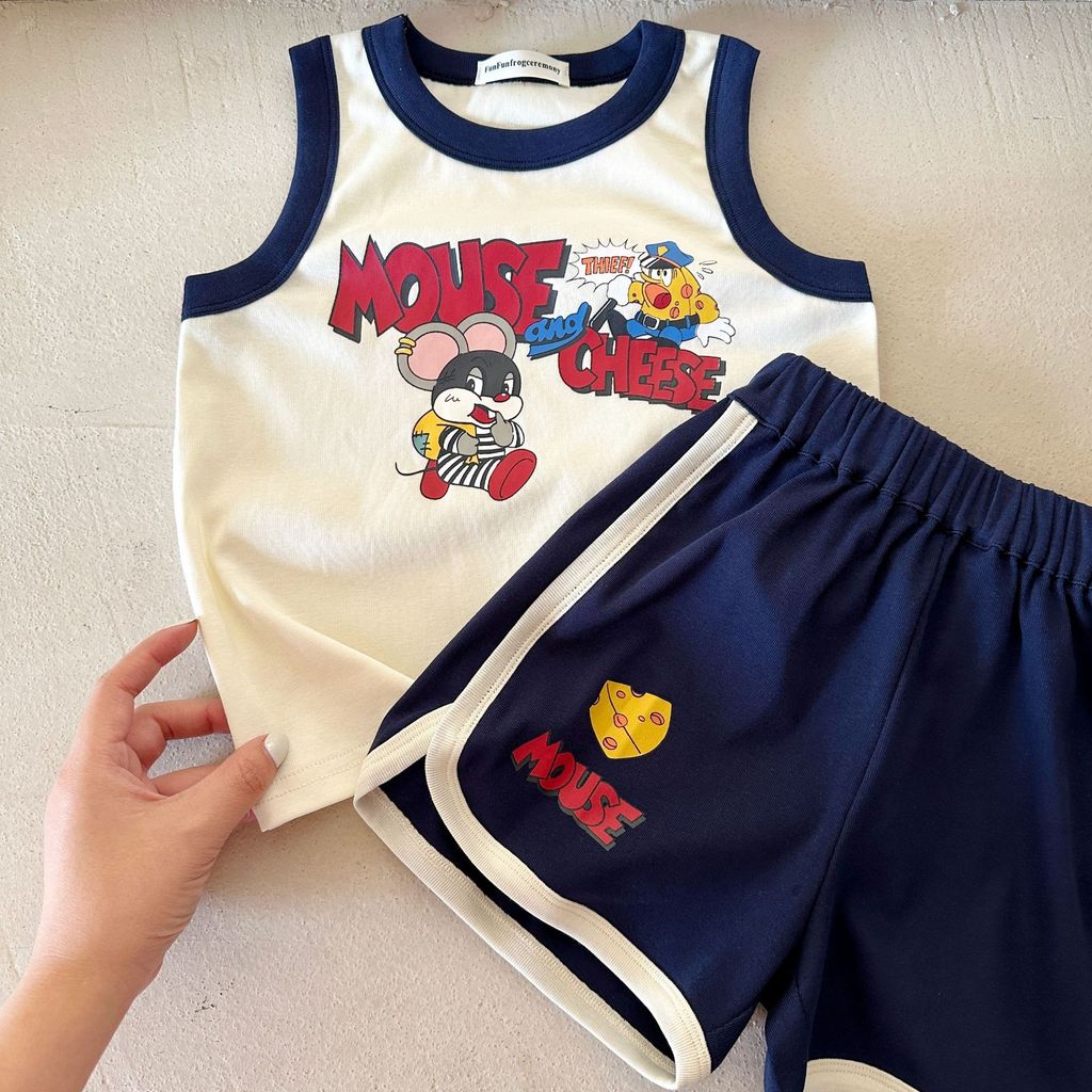 IRIS KIDS Mouse & Cheese Set — kids sleeveless top and pants outfit, product photo 5 of 11