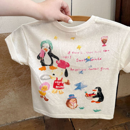 IRIS KIDS Rokuku Little Friend Shirt — kids cartoon-print tee, product photo 2 of 7