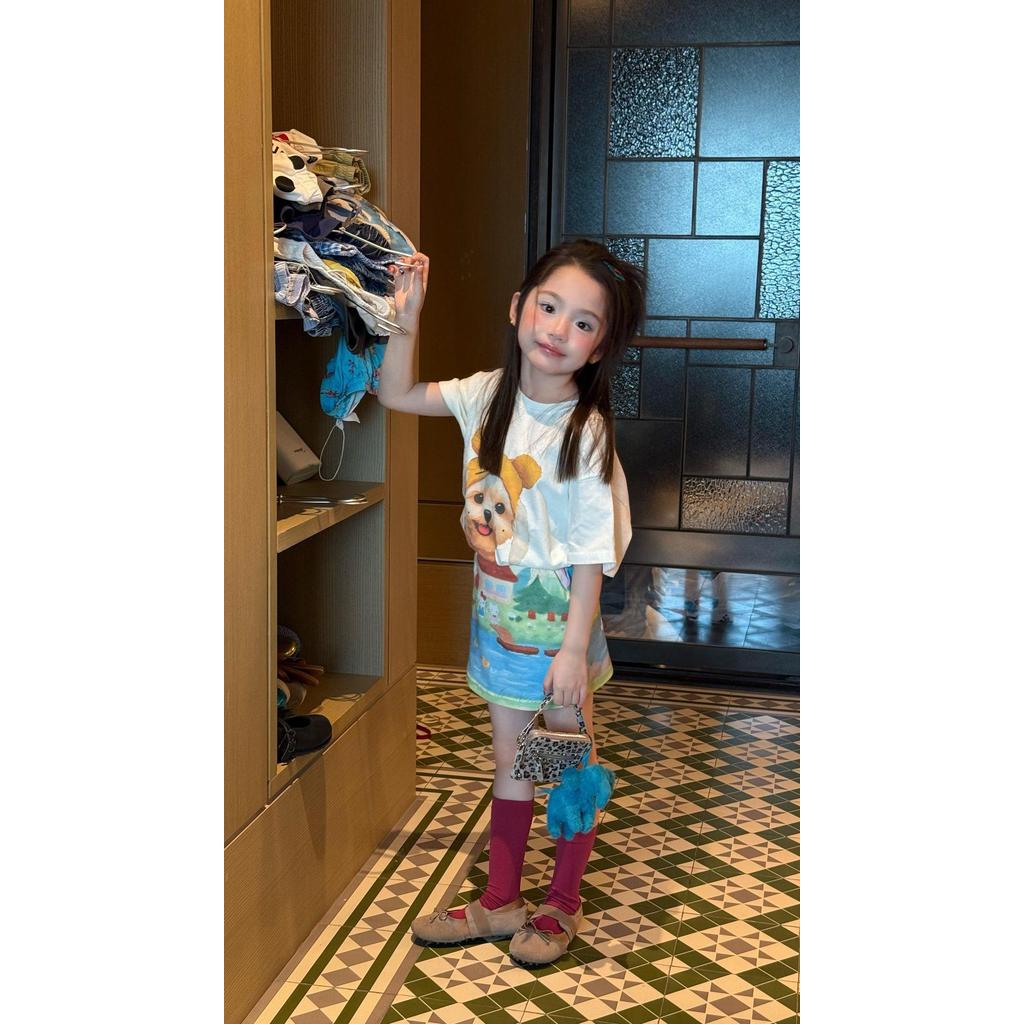 IRIS KIDS Puppy Fun Day Set — girls puppy print shirt and skirt set, product photo 4 of 10