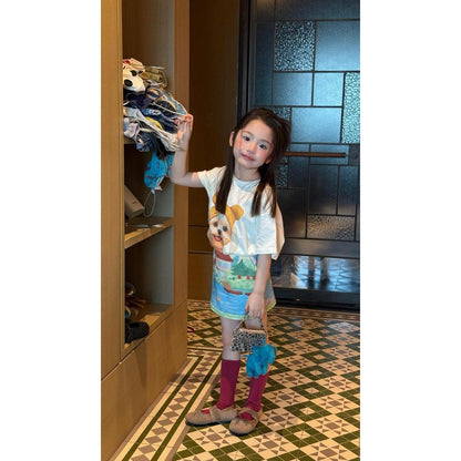 IRIS KIDS Puppy Fun Day Set — girls puppy print shirt and skirt set, product photo 4 of 10