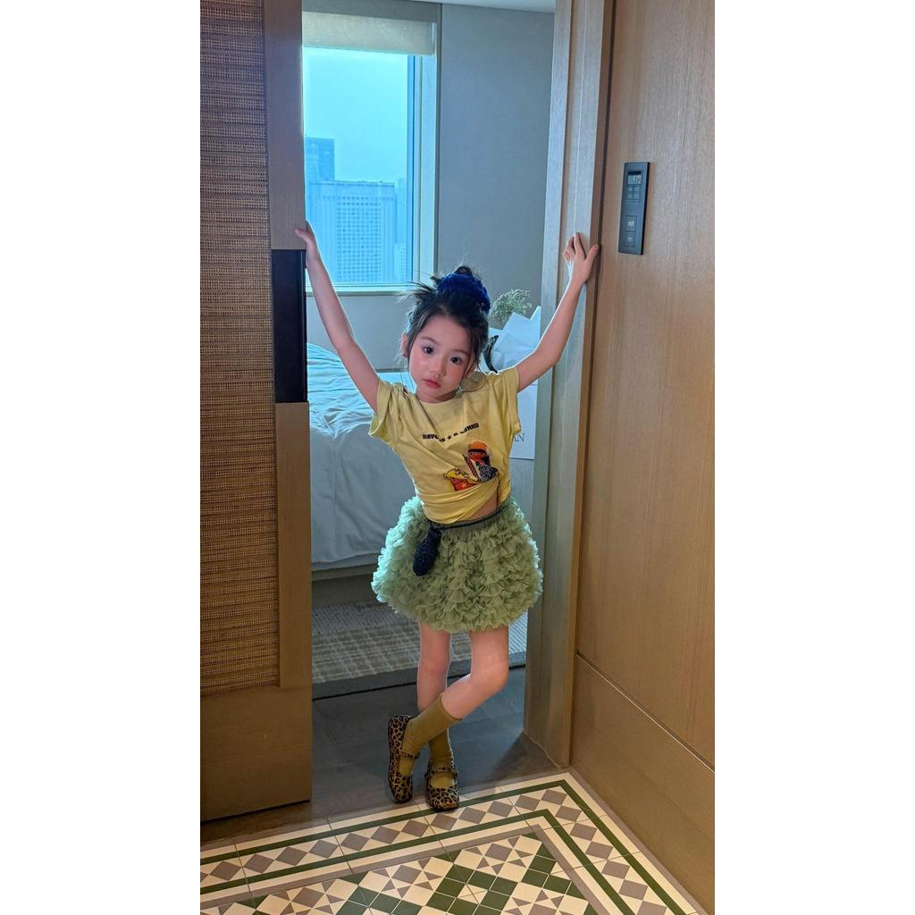 IRIS KIDS Mini Lime Puff Set — girls shirt and puff skirt set, product photo 8 of 10