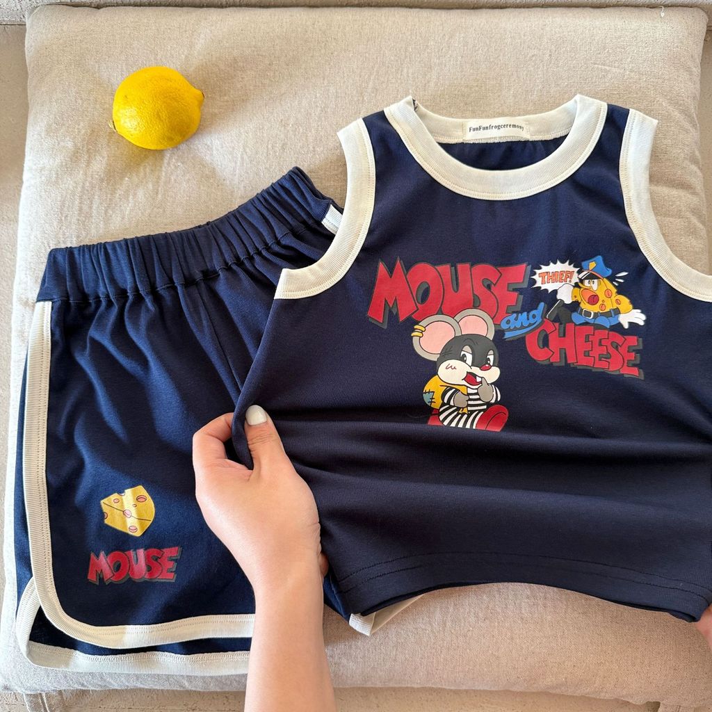 IRIS KIDS Mouse & Cheese Set — kids sleeveless top and pants outfit, product photo 9 of 11