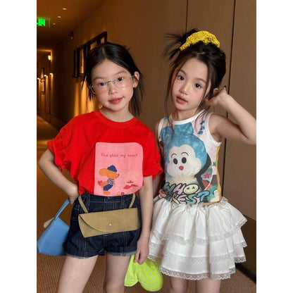 IRIS KIDS Cute Love Story Set — kids shirt and denim shorts set, product photo 3 of 10