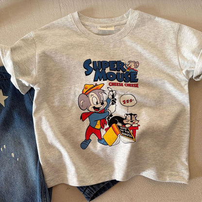 IRIS KIDS Super Mouse Shirt — kids cartoon mouse print t-shirt, product photo 3 of 5