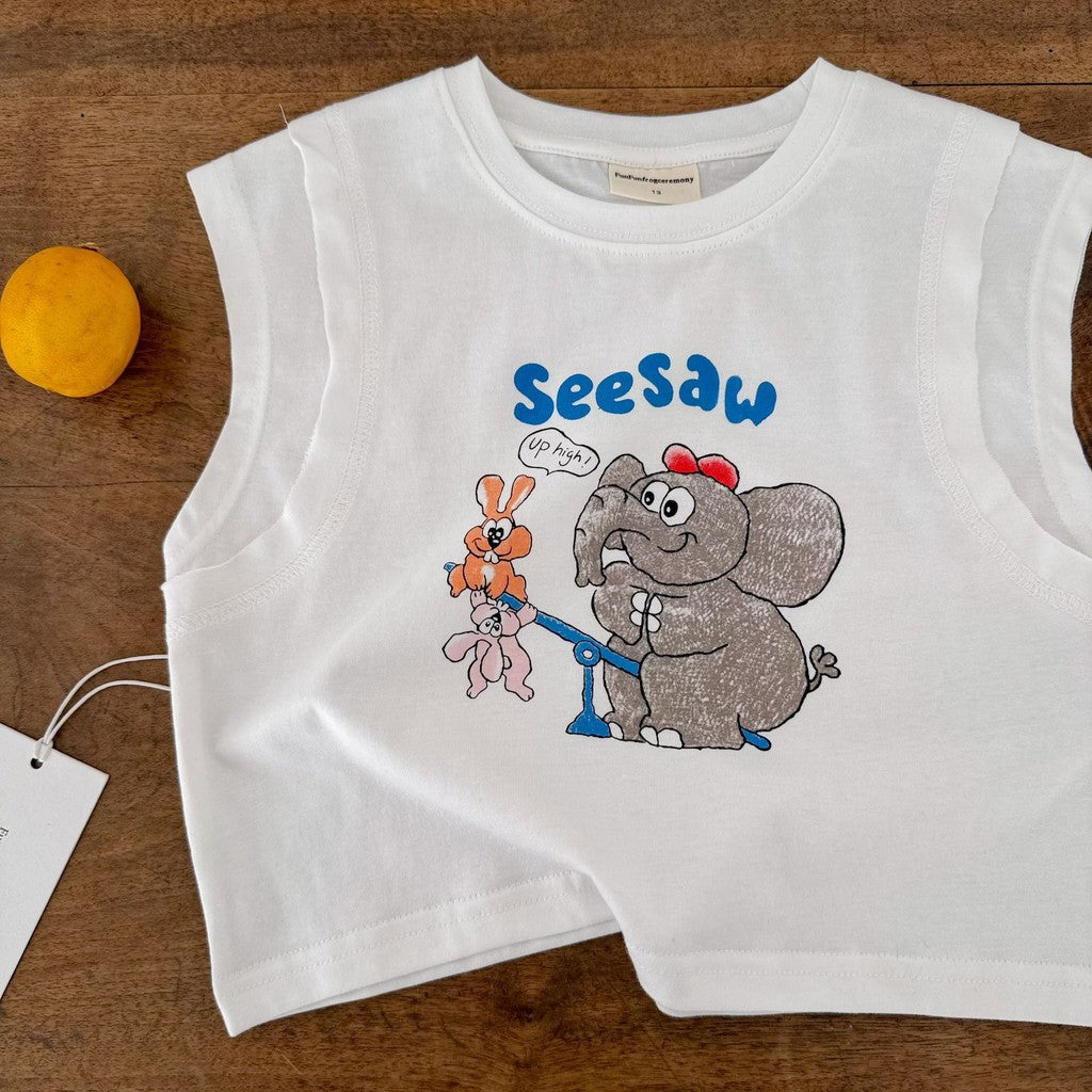 IRIS KIDS Elephant & Bunny Print Tee — kids graphic shirt, product photo 5 of 6