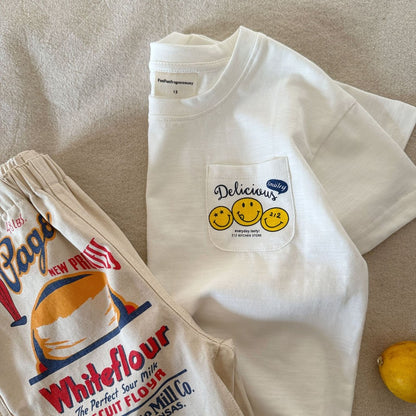 IRIS KIDS Smiley Pocket Tee — kids minimal short-sleeve tee, product photo 5 of 8